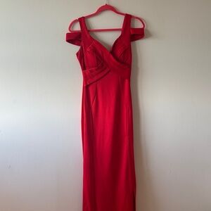 Emerald Sundae Red One-Shoulder Maxi Dress